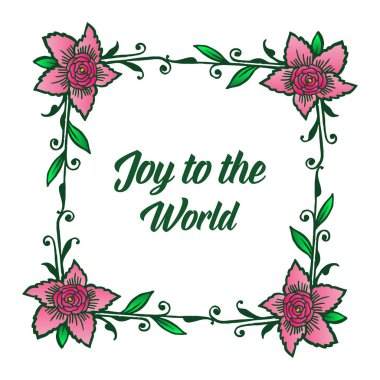 Dünya için çeşitli sevinç kartları, güzel yeşil yapraklı çiçek desenli bitkiler. Vektör