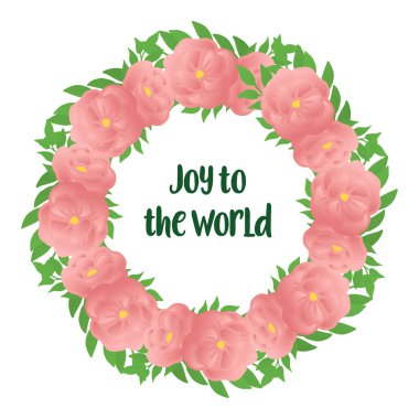 Dünyaya el yazısıyla neşe veren, gül desenli bir yazı. Vektör