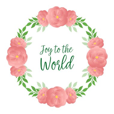 Beyaz arkaplandaki gül çiçeği çerçevesi, dünyaya mutluluk afişi ya da poster olsun diye. Vektör