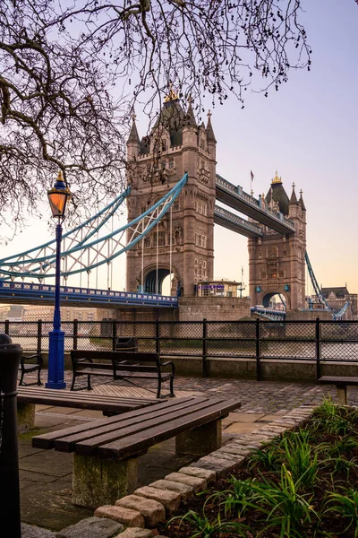 Londen stadsgezicht met Tower Bridge Rechtenvrije Stockafbeeldingen