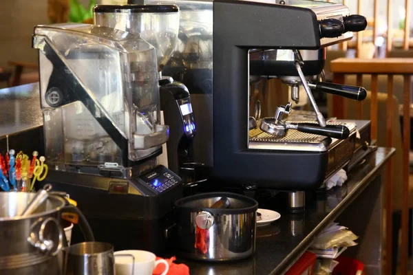 coffee machine in cafe for service people who want coffe