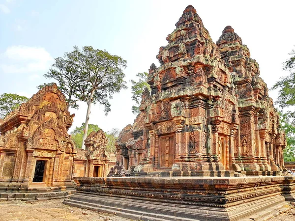 Banteay Srei Siem Reap Castle, Camboja é um dos mais belos — Fotografia de Stock