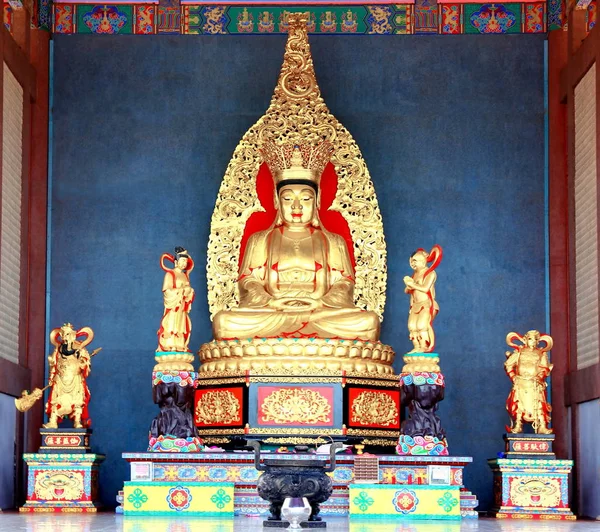 Golden Bodhisattva Guanyin Carving Thailand — Stock Photo, Image