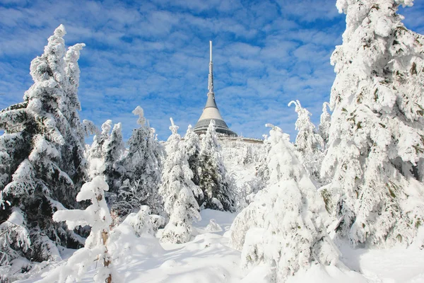 Paisagem Inverno Monte Jested República Checa — Fotografia de Stock