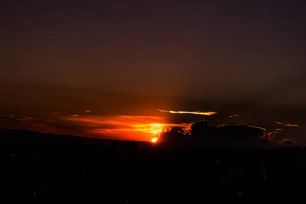 Pôr Sol Cidade Paisagem Cores — Fotografia de Stock