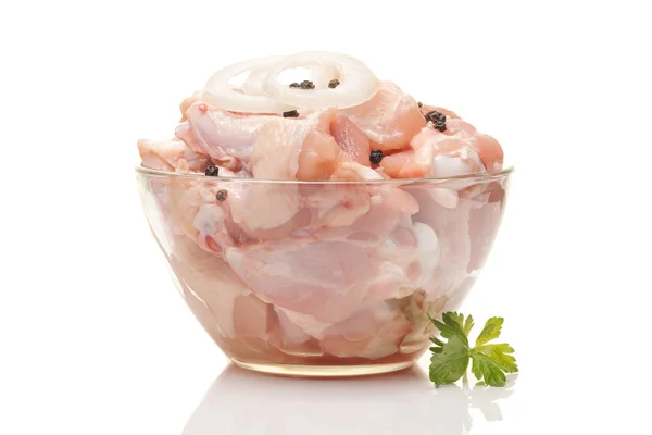 Chopped Raw Chicken Isolated Uncooked — Stock Photo, Image