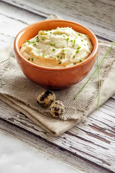 Mashed Cauliflower Gluten Free Side Dish Vegetarians Ketogenic Diets Paleo — Stock Photo, Image