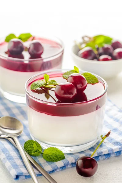 Tradicional italiano cremoso sobremesa panna cotta . — Fotografia de Stock