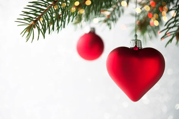 Christmas balls on white background