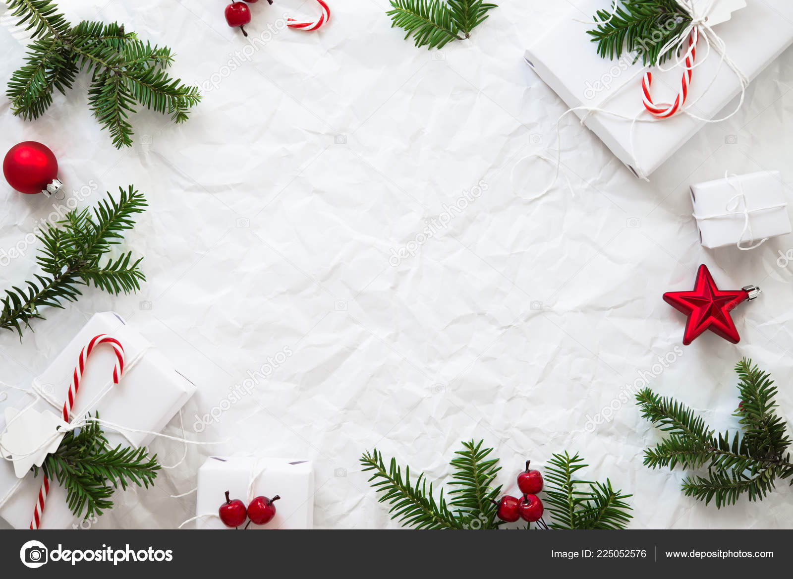 christmas frame background xmas tree branches xmas presents stock photo c elenadesigner 225052576 https depositphotos com 225052576 stock photo christmas frame background xmas tree html