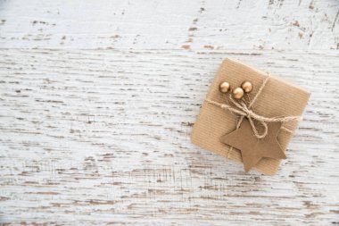 Neşeli Noel ve mutlu tatil tebrik kartı, çerçeve, banner. Yeni yıl. Noel el yapımı hediye. Kış tatil tema. Düz yatıyordu.