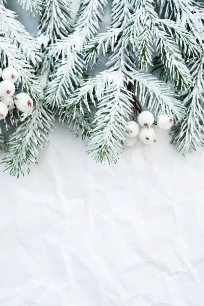 Karácsonyi Háttér Xmas Gyűrött Fehér Alapon Boldog Karácsonyt Üdvözlés Kártya — Stock Fotó
