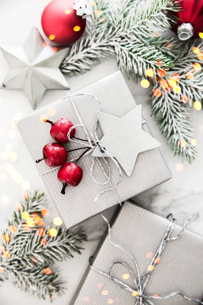 Feliz Navidad Felices Fiestas Tarjeta Felicitación Marco Bandera Año Nuevo — Foto de Stock