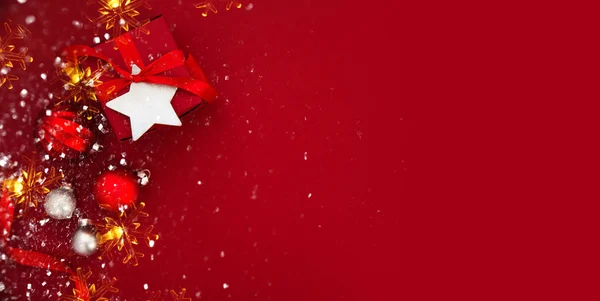 Buon Natale Buone Feste Biglietto Auguri Cornice Banner Capodanno Regalo — Foto Stock