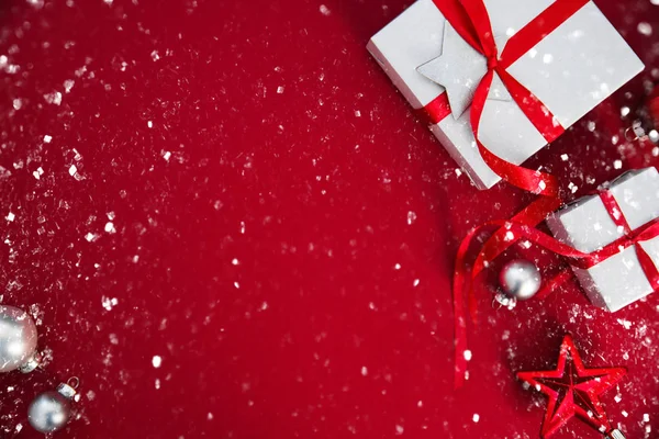 Feliz Navidad Felices Fiestas Tarjeta Felicitación Marco Bandera Año Nuevo — Foto de Stock