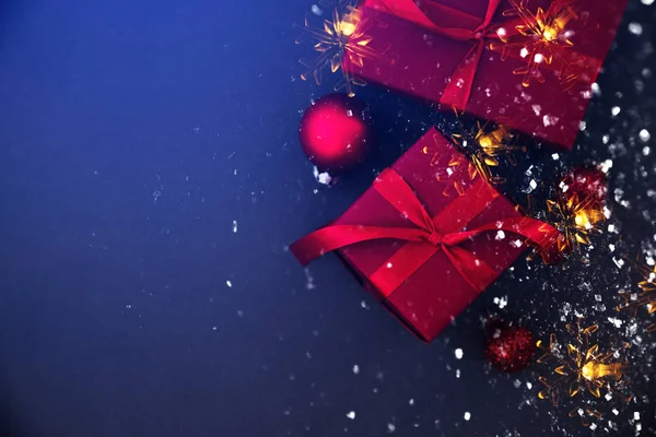 Frohe Weihnachten Und Frohe Feiertage Grußkarte Rahmen Banner Neujahr Weihnachtsrot — Stockfoto