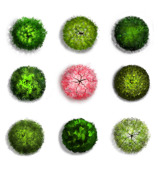 Set of tree top symbols.