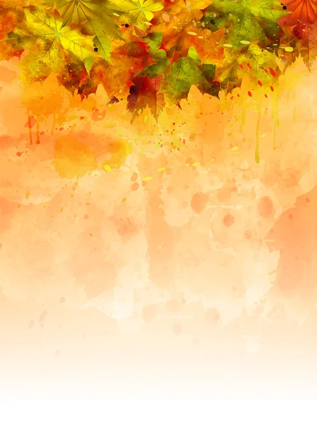 Цифровая Акварель Осенью Листья Вертикальные Обои — стоковое фото