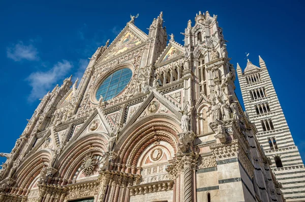 Cattedrale di Santa Maria Assunta a Siena, Italia. Realizzato tra il 1215 e il 1263, è una delle maggiori attrazioni turistiche di Siena . — Foto Stock