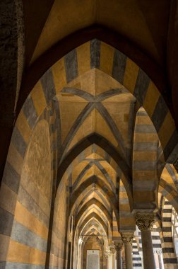 Amalfi İtalya Piazza del Duomo havari Saint Andrew adanmış Amalfi Katedrali ayrıntılı Görünüm