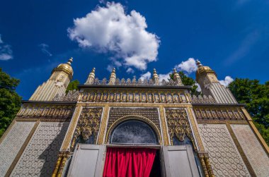 Ettal, Almanya, 14 Ağustos 2017: Kral Ludwig II Ettal, Bavyera, Almanya tarafından Linderhof sarayında Moorish kiosk