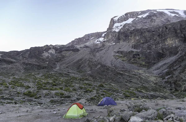 Vue Panoramique Tentes Colorées Sur Montagne — Photo