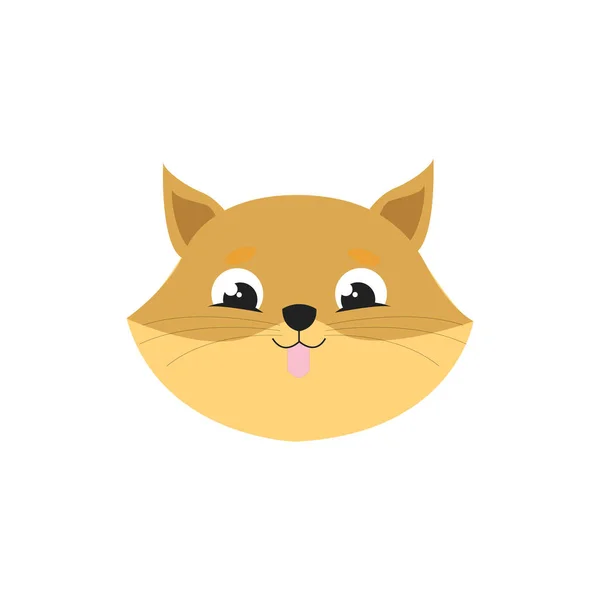 Kedi Yüzlü Logo — Stok Vektör