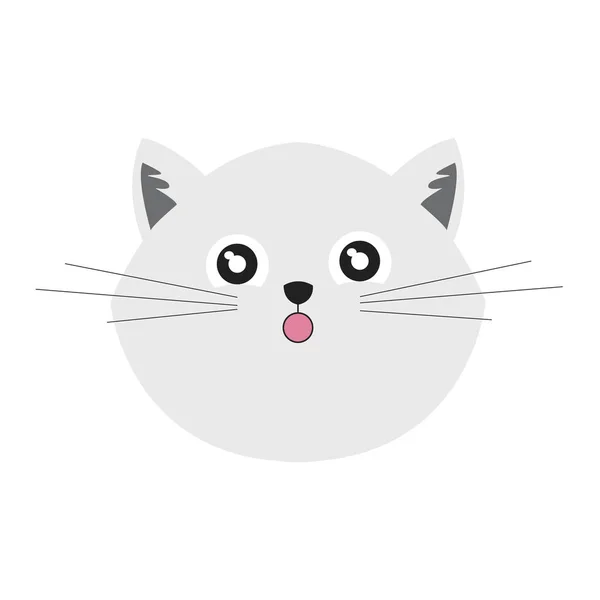 Vklad Kočka Tvář Vektor Logo — Stockový vektor