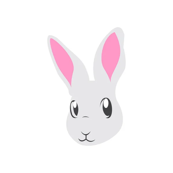 Insättning Ansikte Kanin Logotyp — Stock vektor