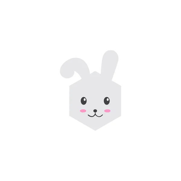 Insättning Ansikte Kanin Logotyp — Stock vektor