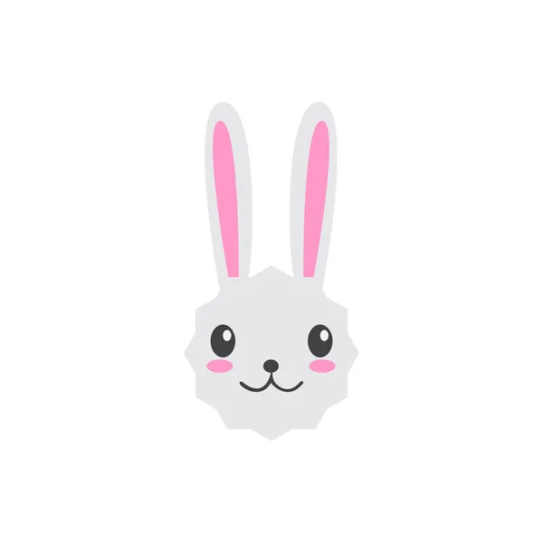 Hinterlegung Gesicht Kaninchen Logo — Stockvektor