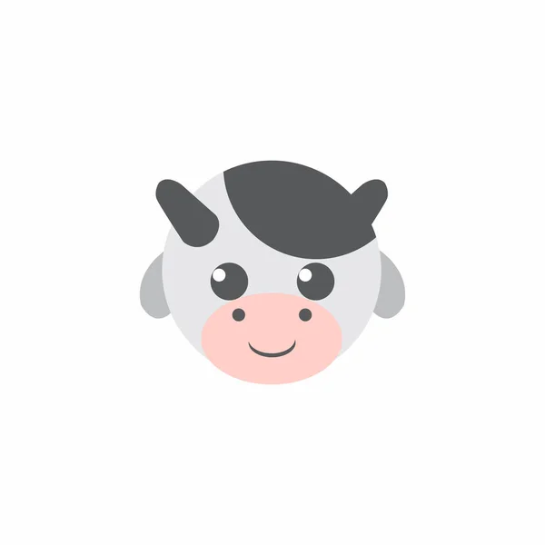 Hinterlegung Gesicht Kuh Logo — Stockvektor
