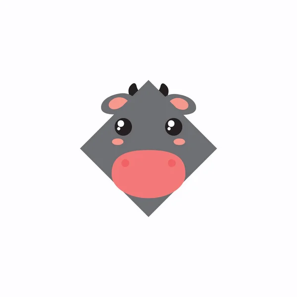 Dépôt Visage Vache Logo — Image vectorielle