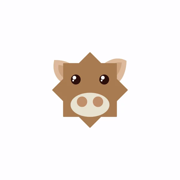 Deposit Face Cow Logo — Stock Vector
