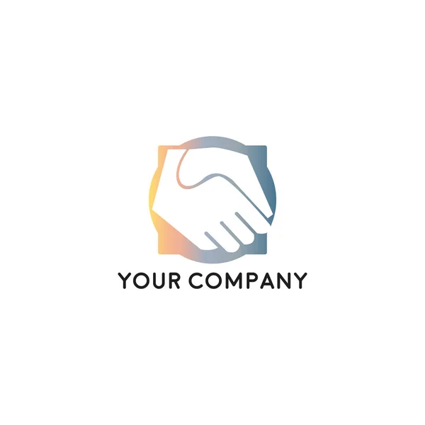 Vector Logo Diseño Acuerdo Apretón Manos Signo Significado Amistad Cooperación — Archivo Imágenes Vectoriales
