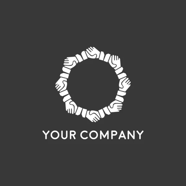 Projekt Logo Wektor Transakcji Uścisk Dłoni Znaczenie Przyjaźni Współpraca Partnerska — Wektor stockowy