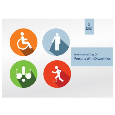 Uluslararası Engelliler Günü için vektör çizimi. arkaplan, afiş, poster.