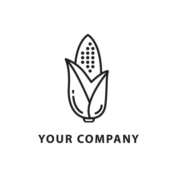Orelha Design Logotipo Milho Desenho Vetor Milho Logótipo Cultura Milho —  Vetores de Stock