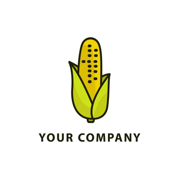 Дизайн Логотипу Вуха Кукурудзи Векторний Дизайн Кукурудзи Логотип Кукурудзяного Землеробства — стоковий вектор