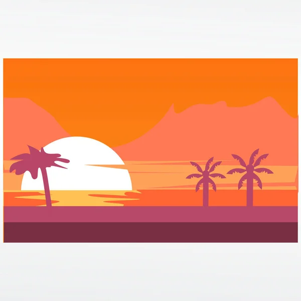 Sunset or sunrise landscape illustration background in the city. nature landscape background.