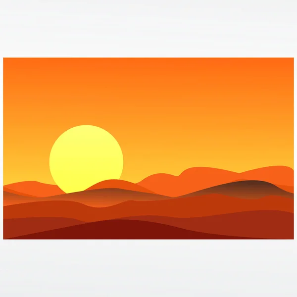 Sunset Sunrise Landscape Illustration Background City Nature Landscape Background — Stock Vector