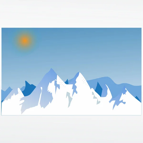 ソーシャルメディアの背景のための山の風景のベクトル図 はがきだ — ストックベクタ