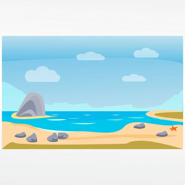 Tropical Παραλία Διάνυσμα Φόντο Απεικόνισης Διάνυσμα Παραλίας Στο Τοπίο — Διανυσματικό Αρχείο