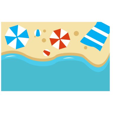 Yaz illüstrasyon geçmişi. plaj vektörü arkaplanı.