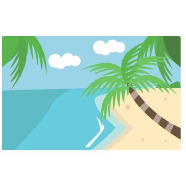 Yaz illüstrasyon geçmişi. plaj vektörü arkaplanı.