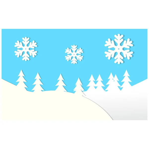 Mooie Winter Illustratie Achtergrond Schattig Winterseizoen Poster — Stockvector