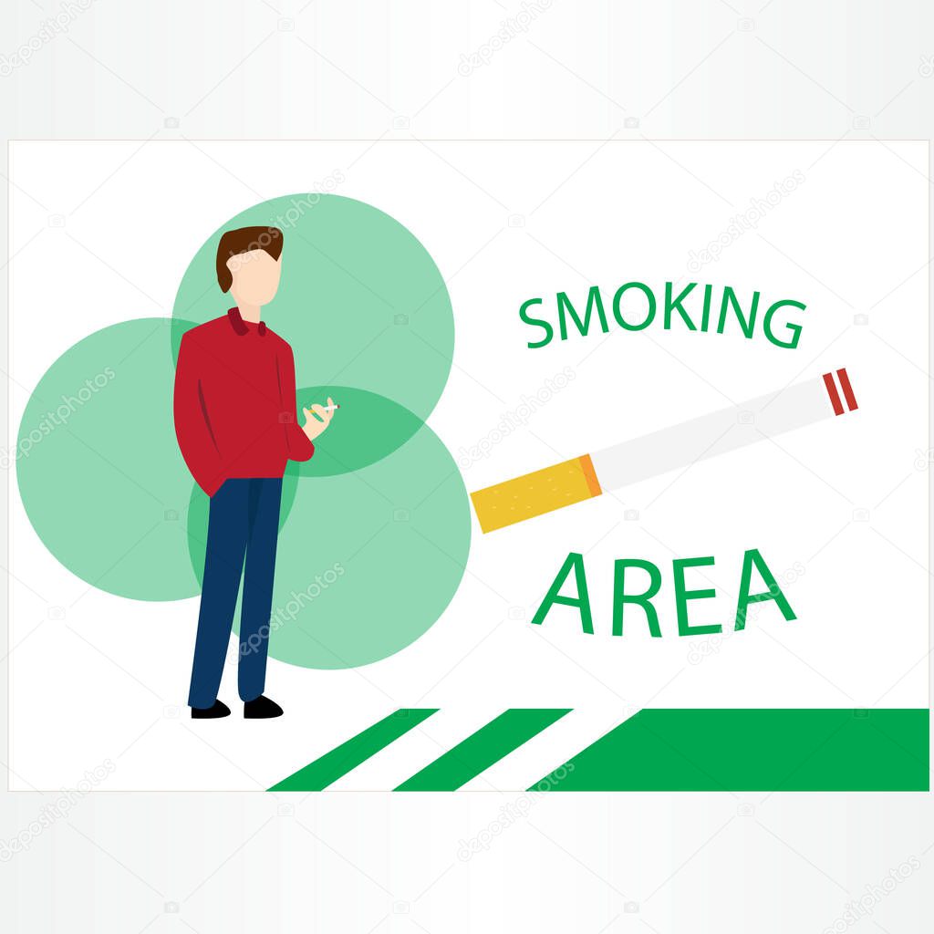 vector illustration of smoking area for industrial poster, banner and background. 