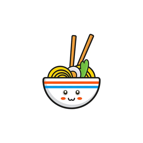 Illustration Vectorielle Bol Nouilles Ramen Restaurant Alimentaire Logo Icône Vectoriel — Image vectorielle