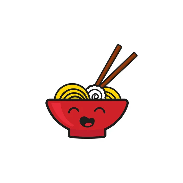 Vektorillustration Einer Schüssel Ramen Nudeln Lebensmittel Restaurant Logo Symbol Vektor — Stockvektor