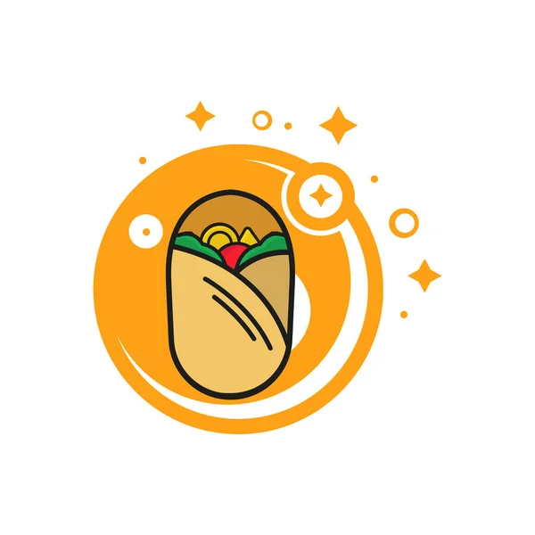 Logo Şablonu Yap Türk Arap Fast Food Restoranları Için Yaratıcı — Stok Vektör